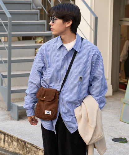 【FOX】燈芯絨翻蓋迷你單肩包