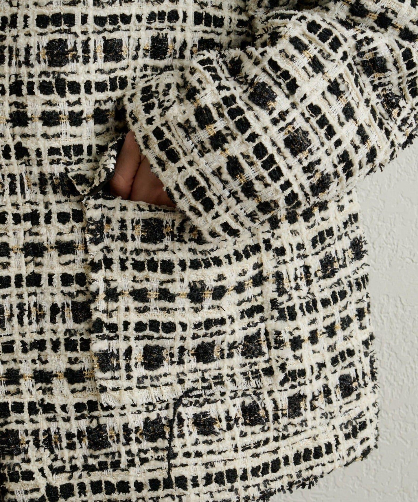 可搭配套裝穿著無領花呢夾克