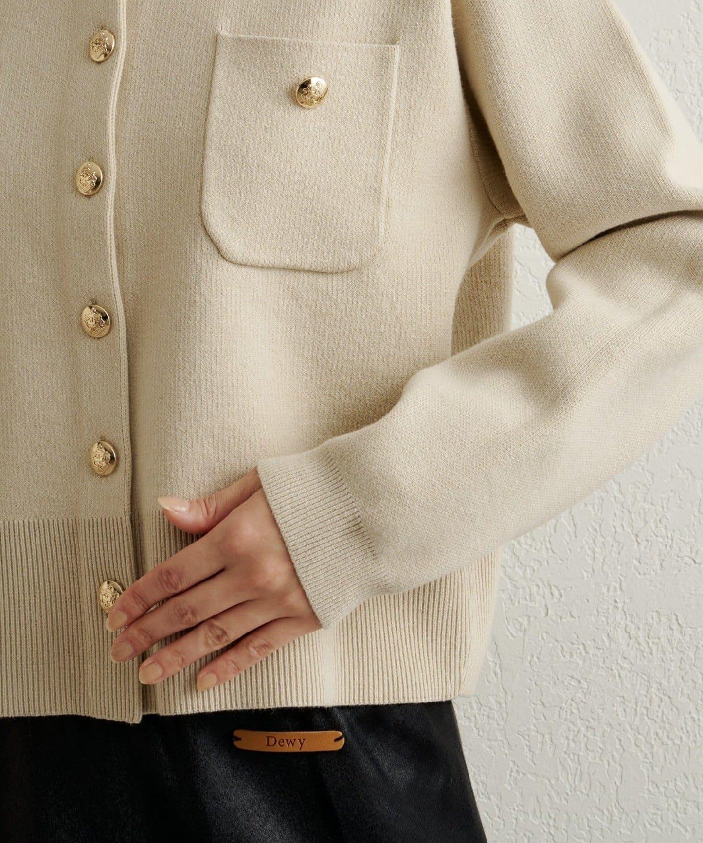 衛衣風格紐扣開衫