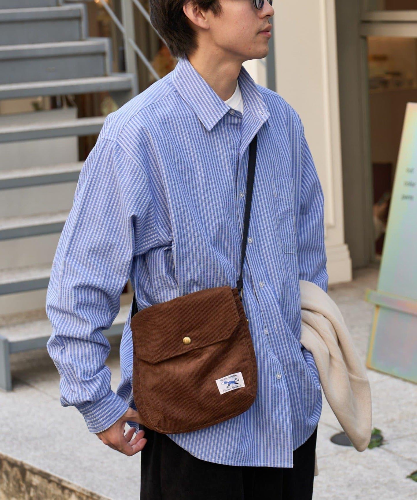 【FOX】燈芯絨翻蓋迷你單肩包