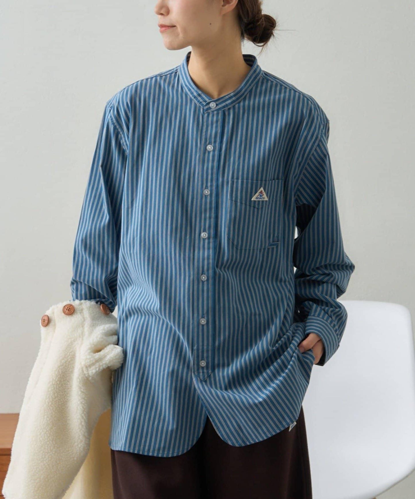 【GEVACO】磨毛立領襯衫