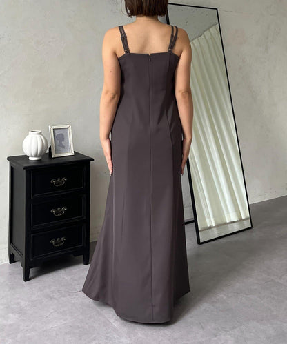 【MOMO】透視荷葉邊吊帶疊穿連衣裙