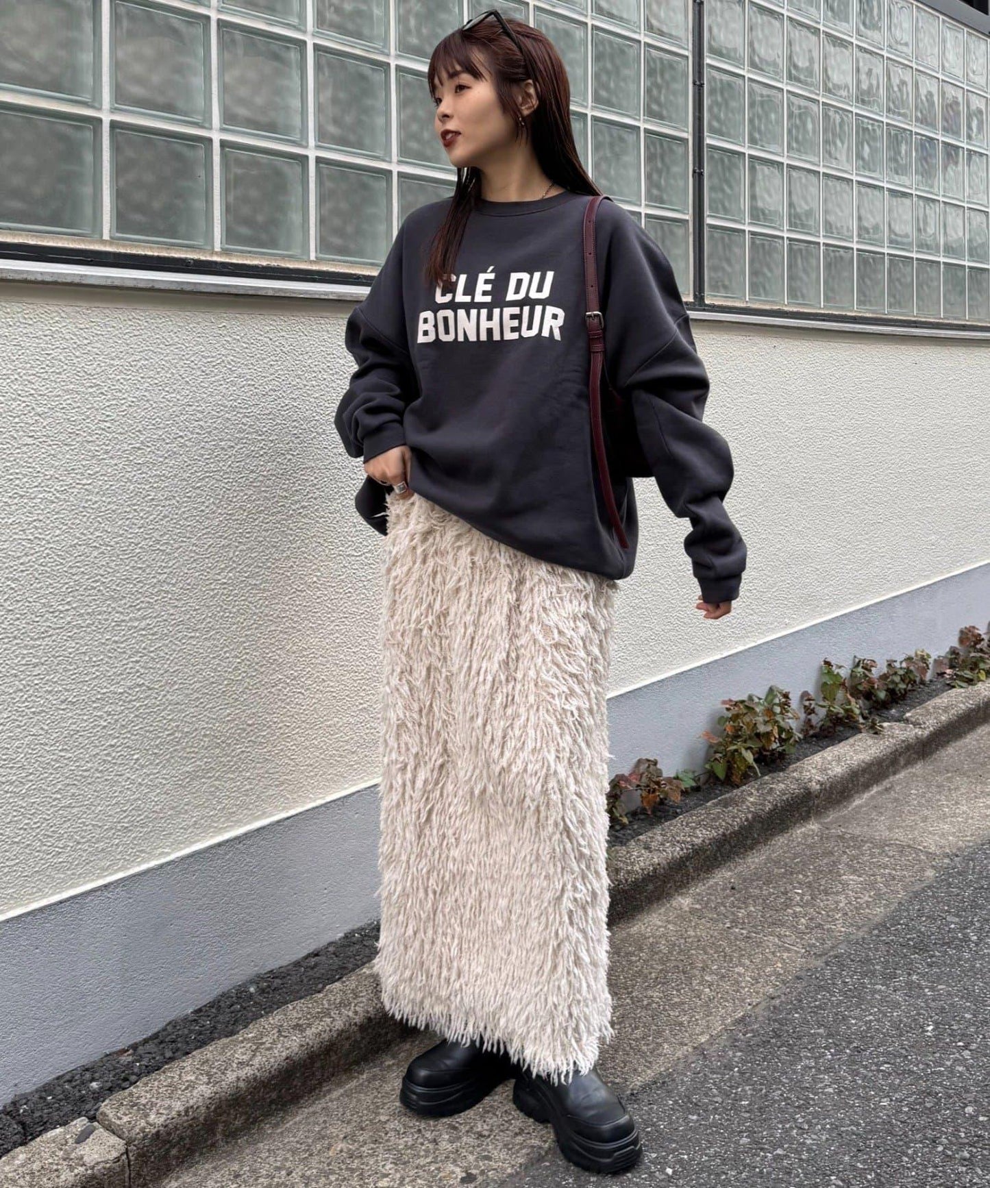 羽毛流蘇中長裙