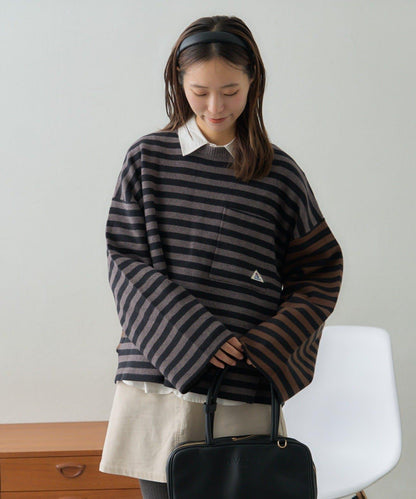 【GEVACO】短款條紋針織套頭衫