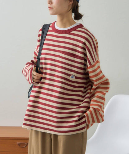 【中性】【GEVACO】條紋針織套頭衫