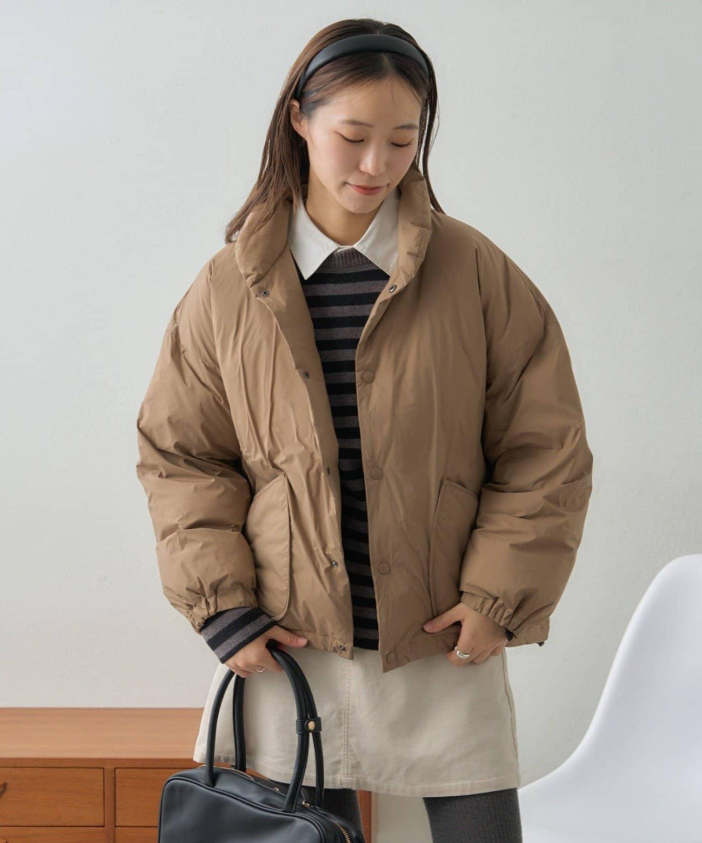 【GEVACO】無縫中長款羽絨夾克