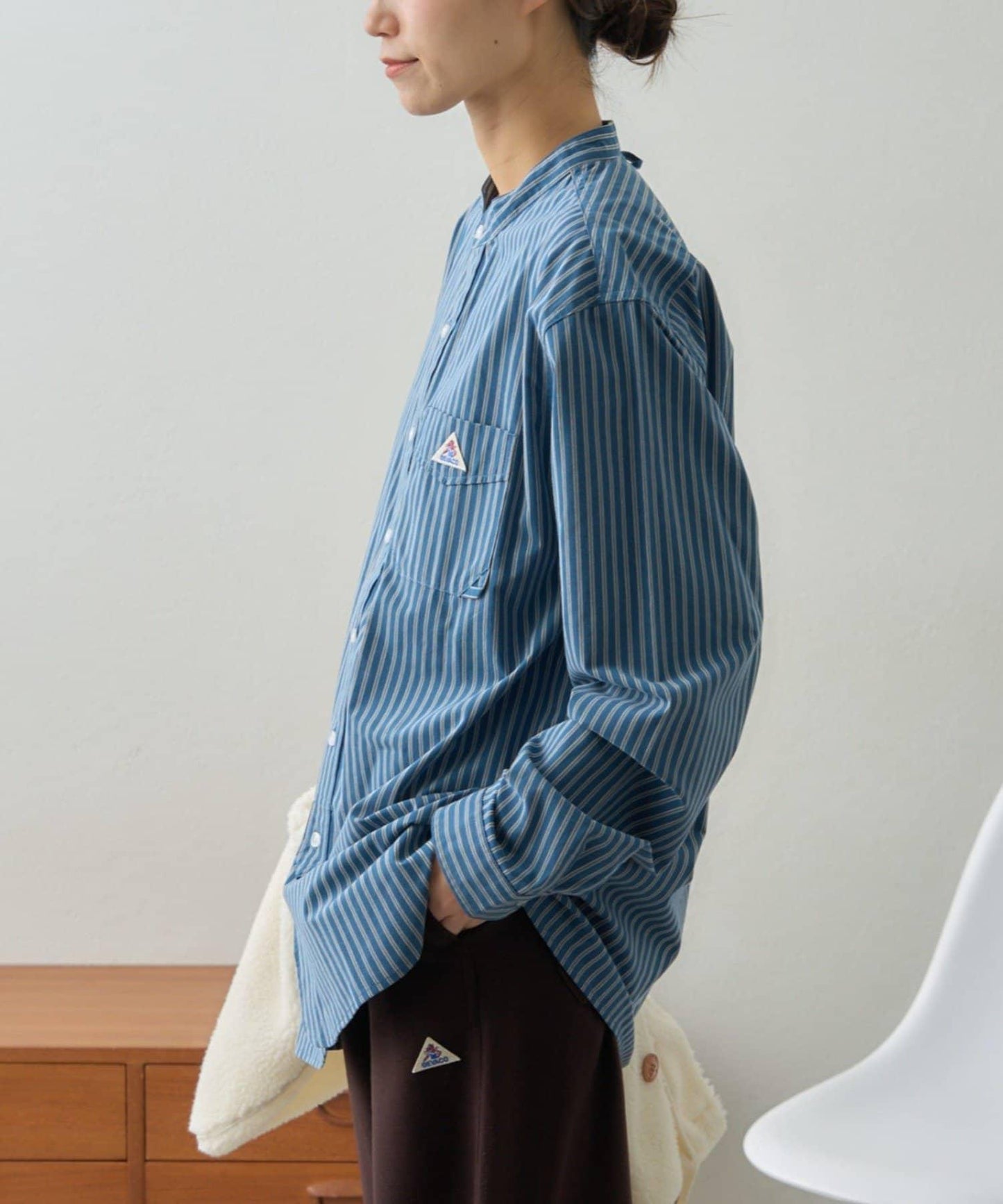 【GEVACO】磨毛立領襯衫