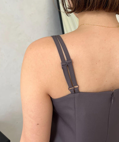 【MOMO】透視荷葉邊吊帶疊穿連衣裙