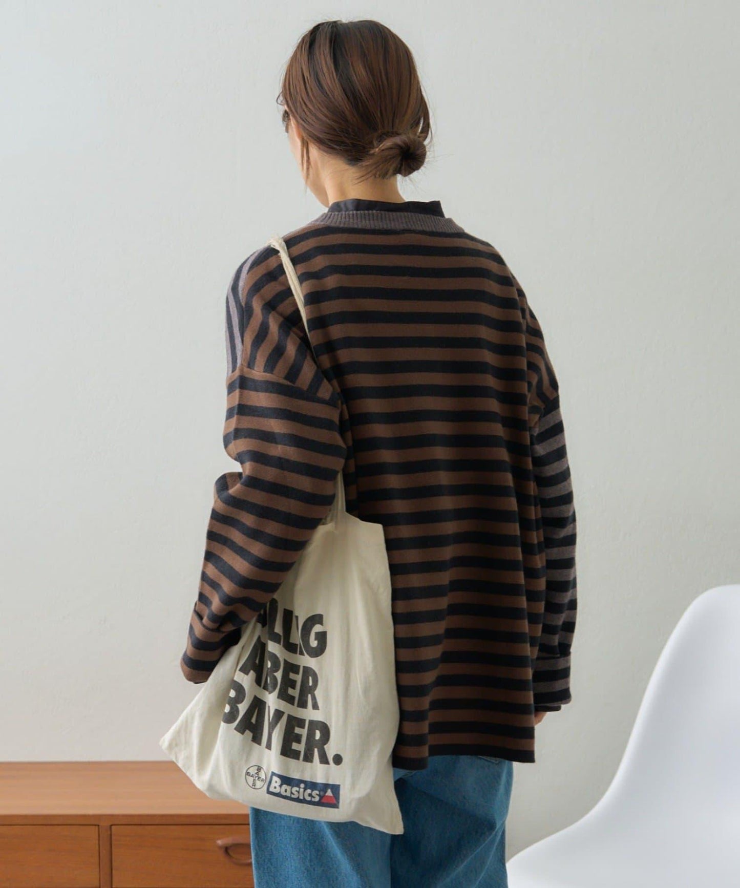 【中性】【GEVACO】條紋針織套頭衫