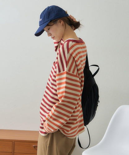 【中性】【GEVACO】條紋針織套頭衫