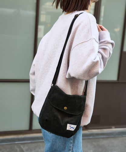 【FOX】燈芯絨翻蓋迷你單肩包