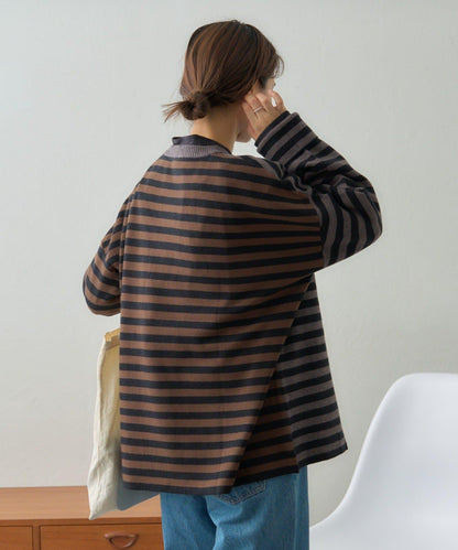 【中性】【GEVACO】條紋針織套頭衫