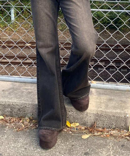 厚底羊羔絨懶人鞋