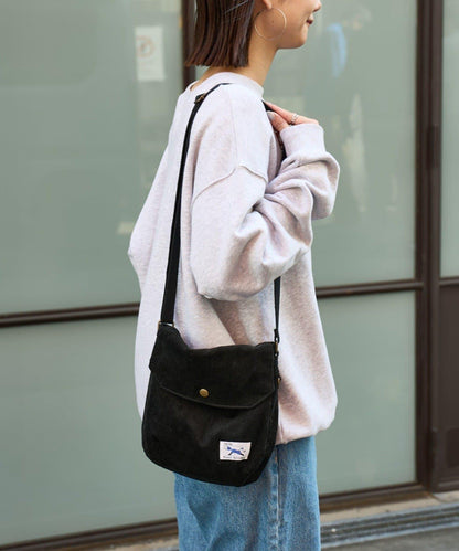 【FOX】燈芯絨翻蓋迷你單肩包