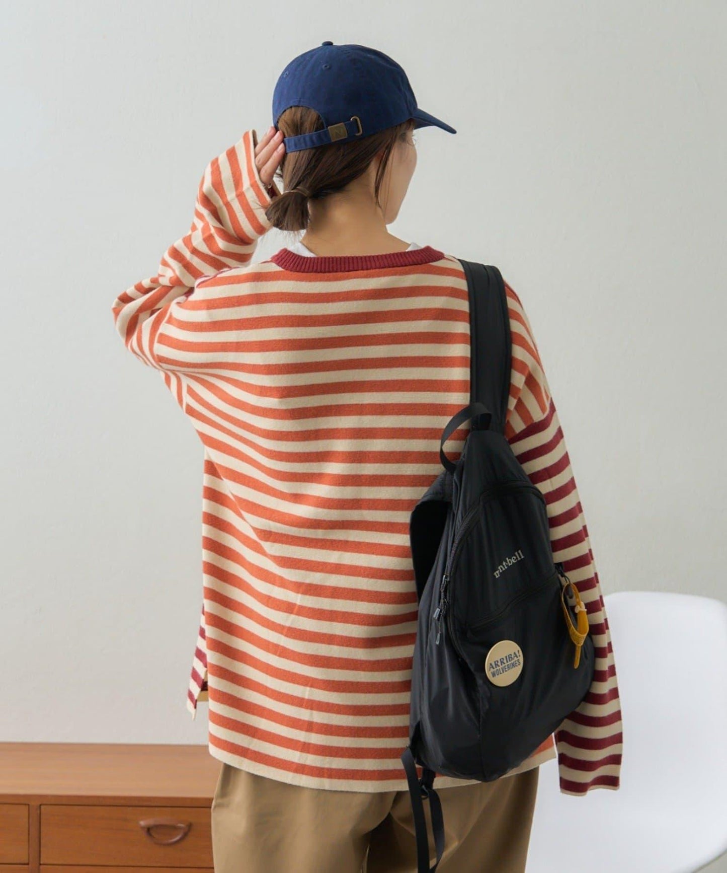 【中性】【GEVACO】條紋針織套頭衫