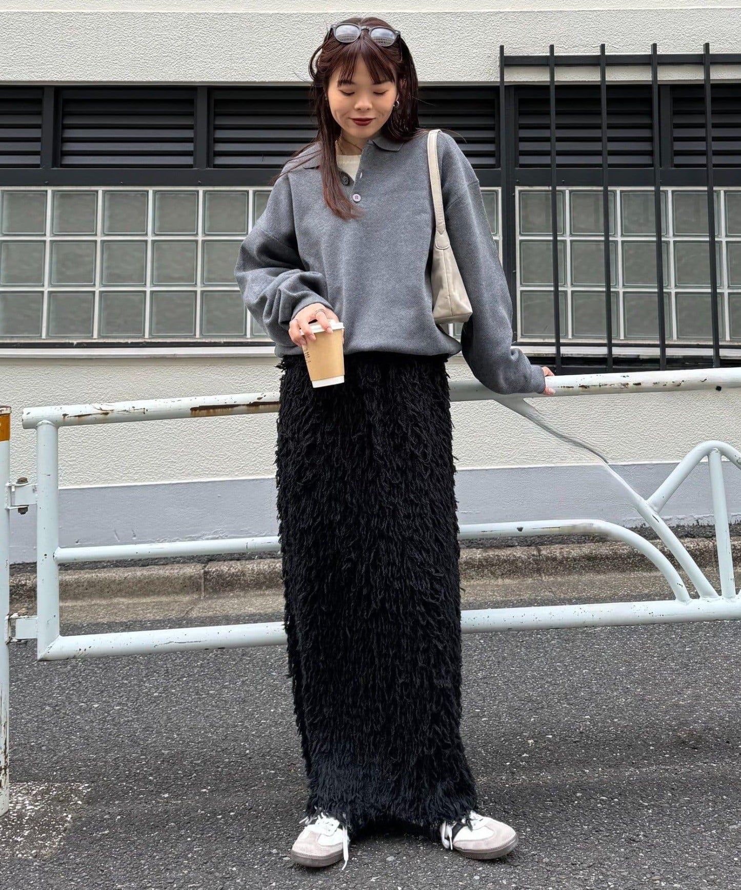 羽毛流蘇中長裙