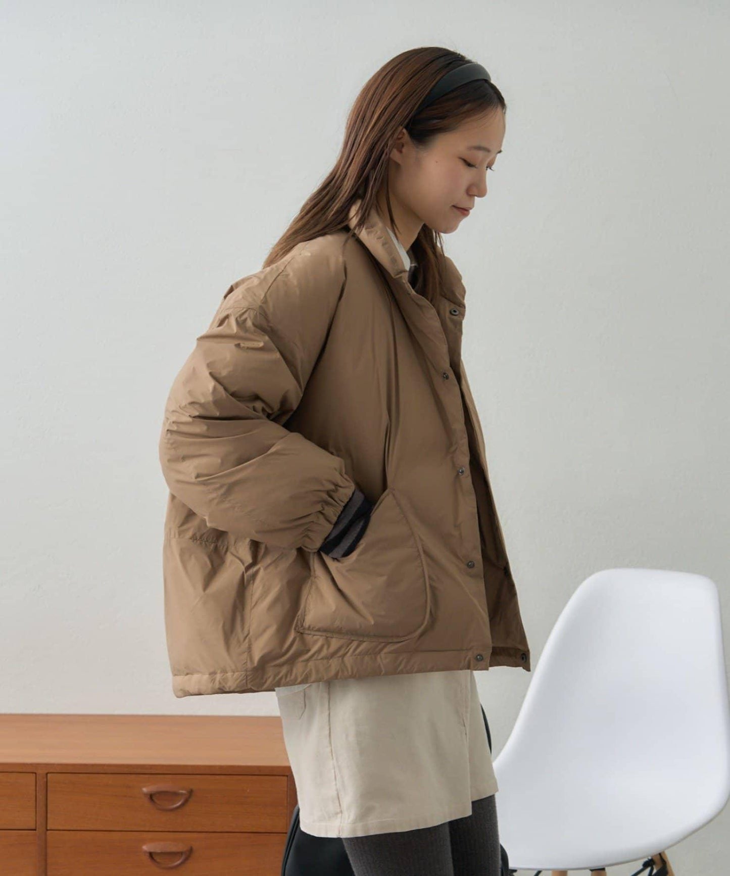 【GEVACO】無縫中長款羽絨夾克