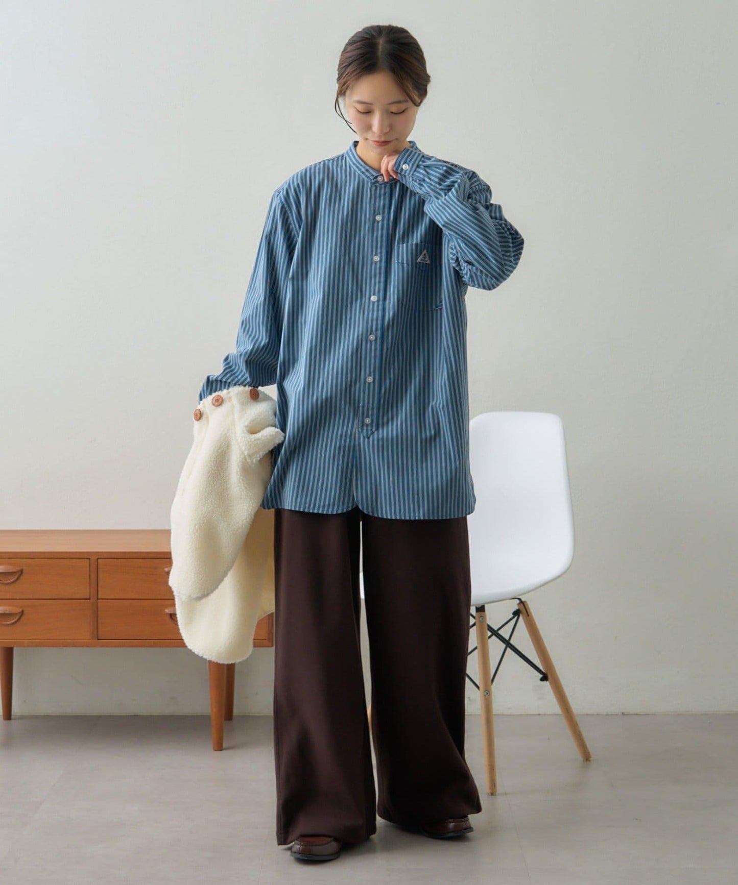 【GEVACO】磨毛立領襯衫