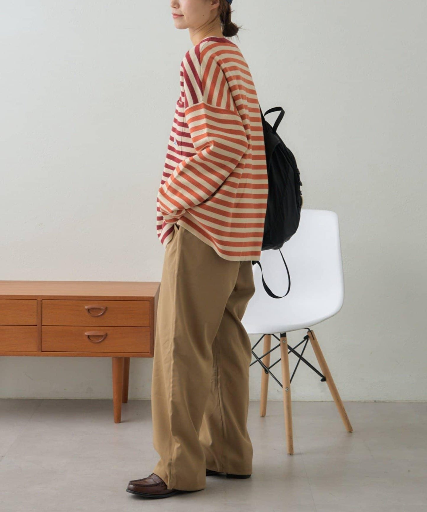 【中性】【GEVACO】條紋針織套頭衫