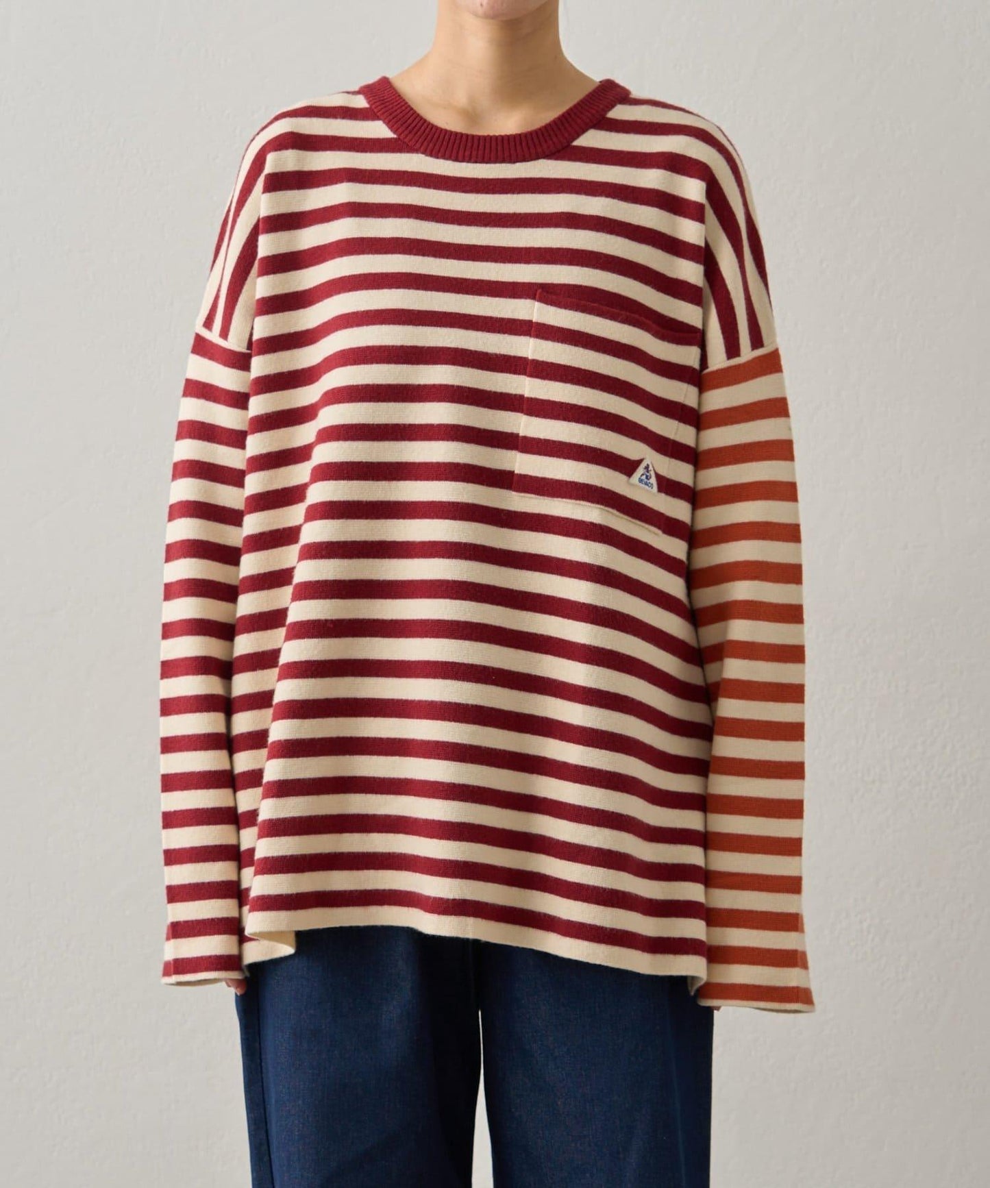 【中性】【GEVACO】條紋針織套頭衫