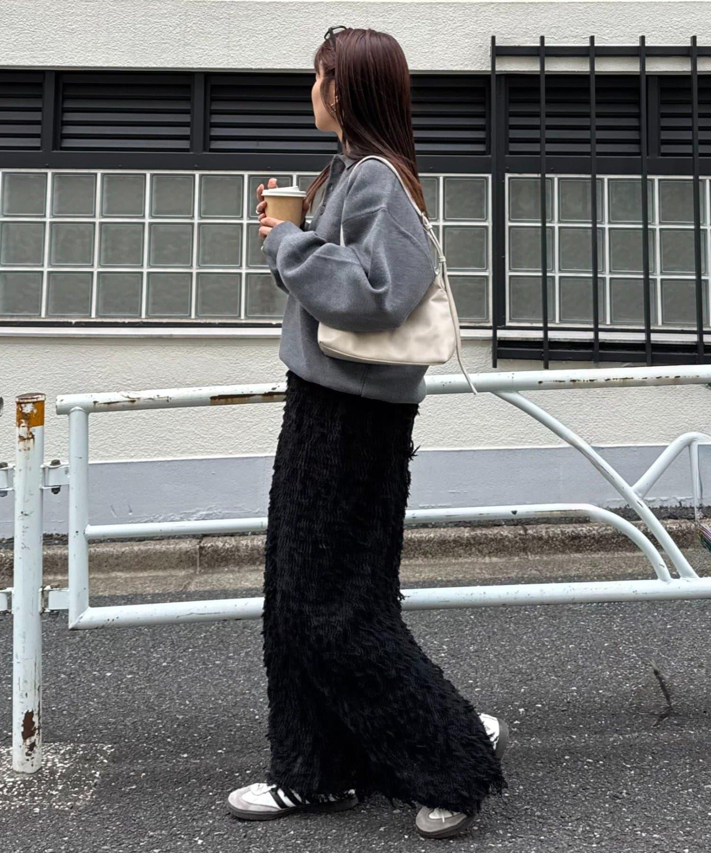 羽毛流蘇中長裙