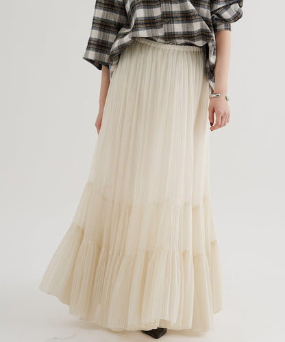 歐根紗層疊半身裙