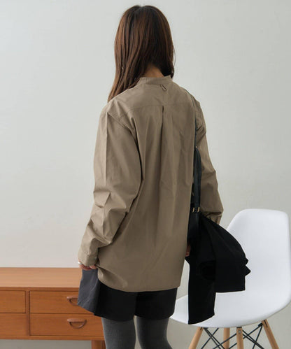 【GEVACO】磨毛立領襯衫