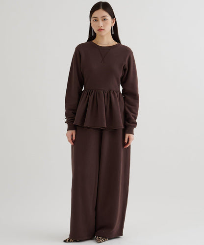 加絨荷葉邊套頭衫