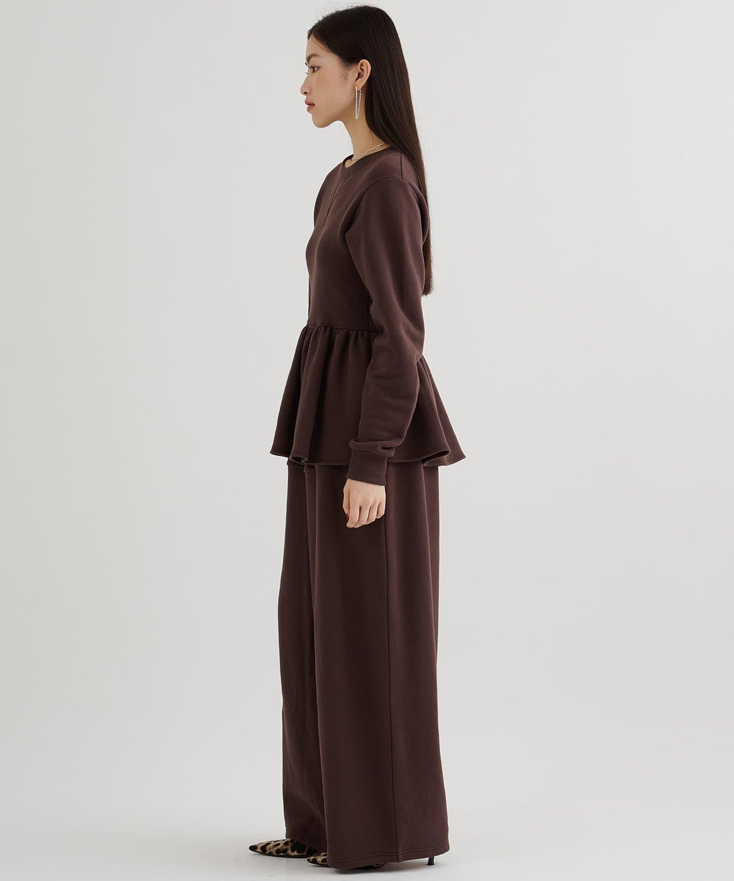 加絨荷葉邊套頭衫