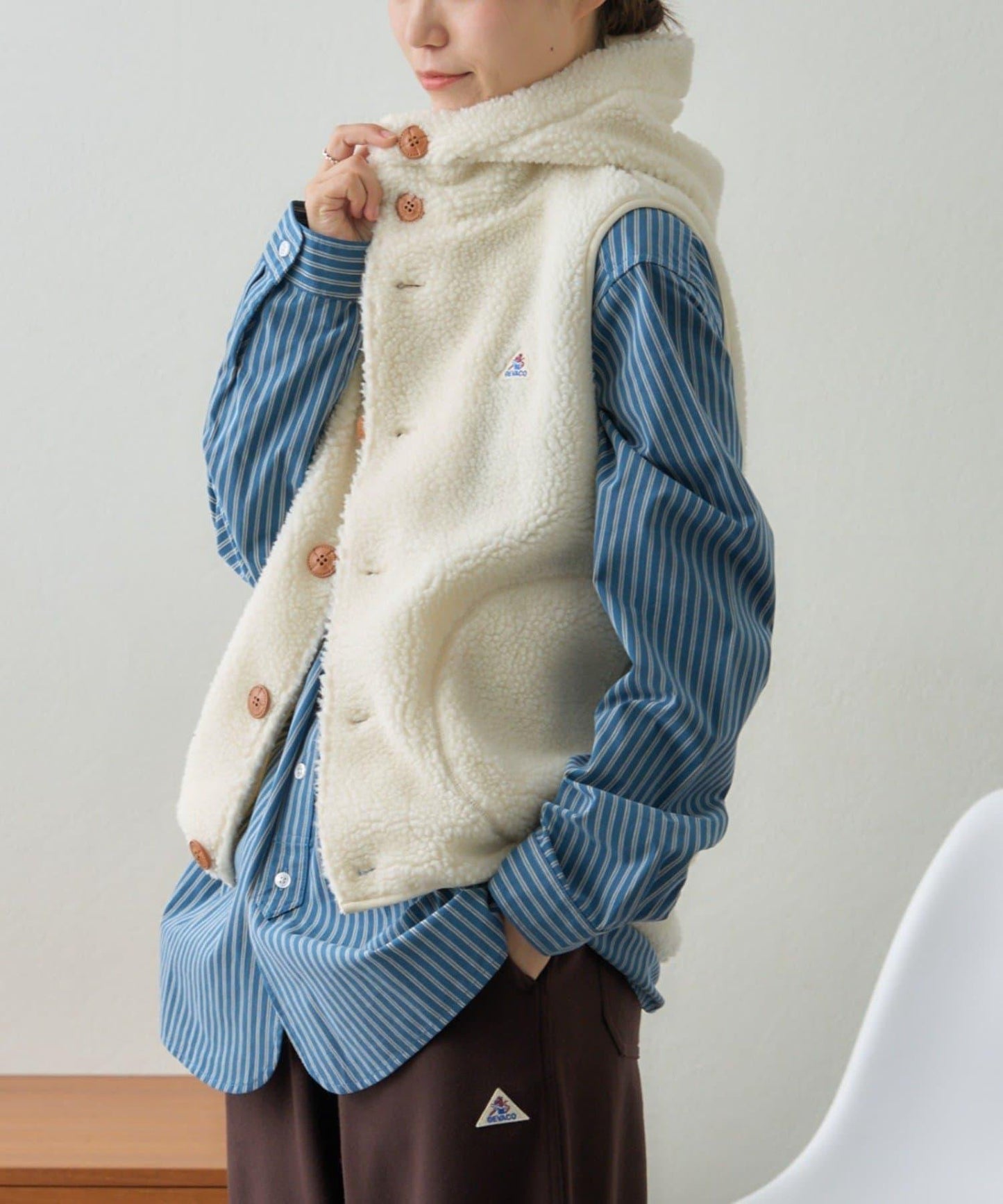 【GEVACO】磨毛立領襯衫