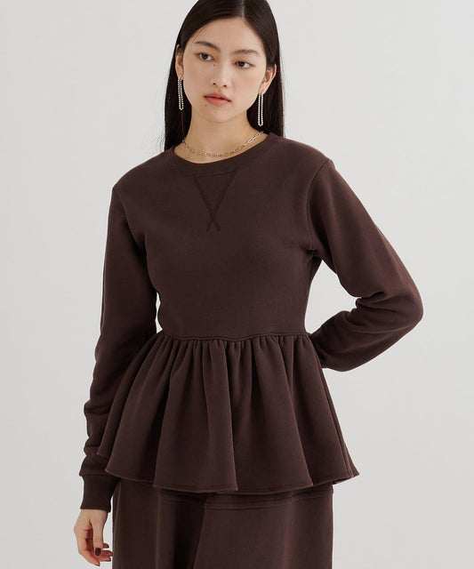 加絨荷葉邊套頭衫