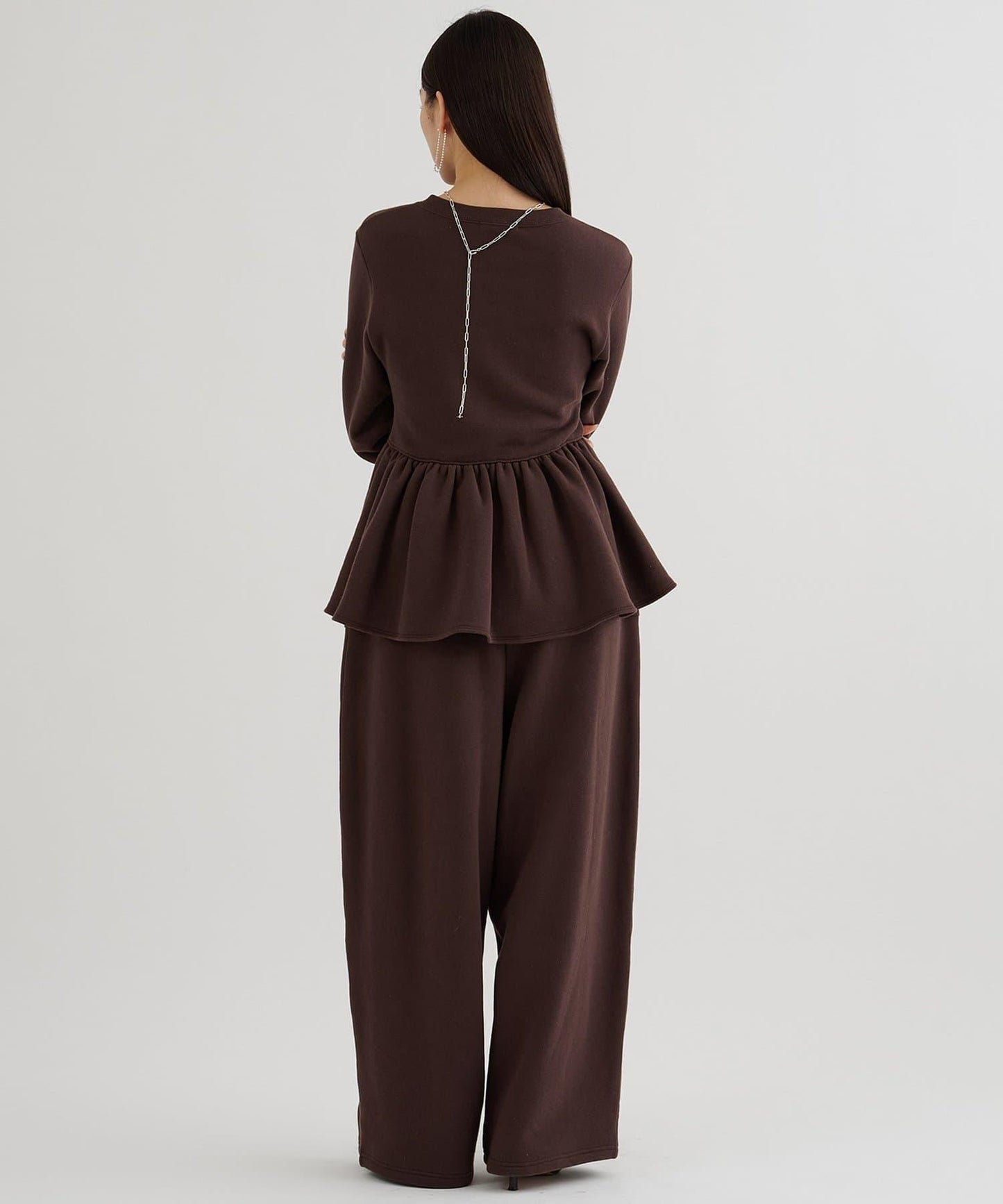 加絨荷葉邊套頭衫