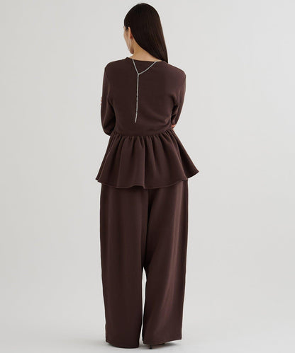 加絨荷葉邊套頭衫