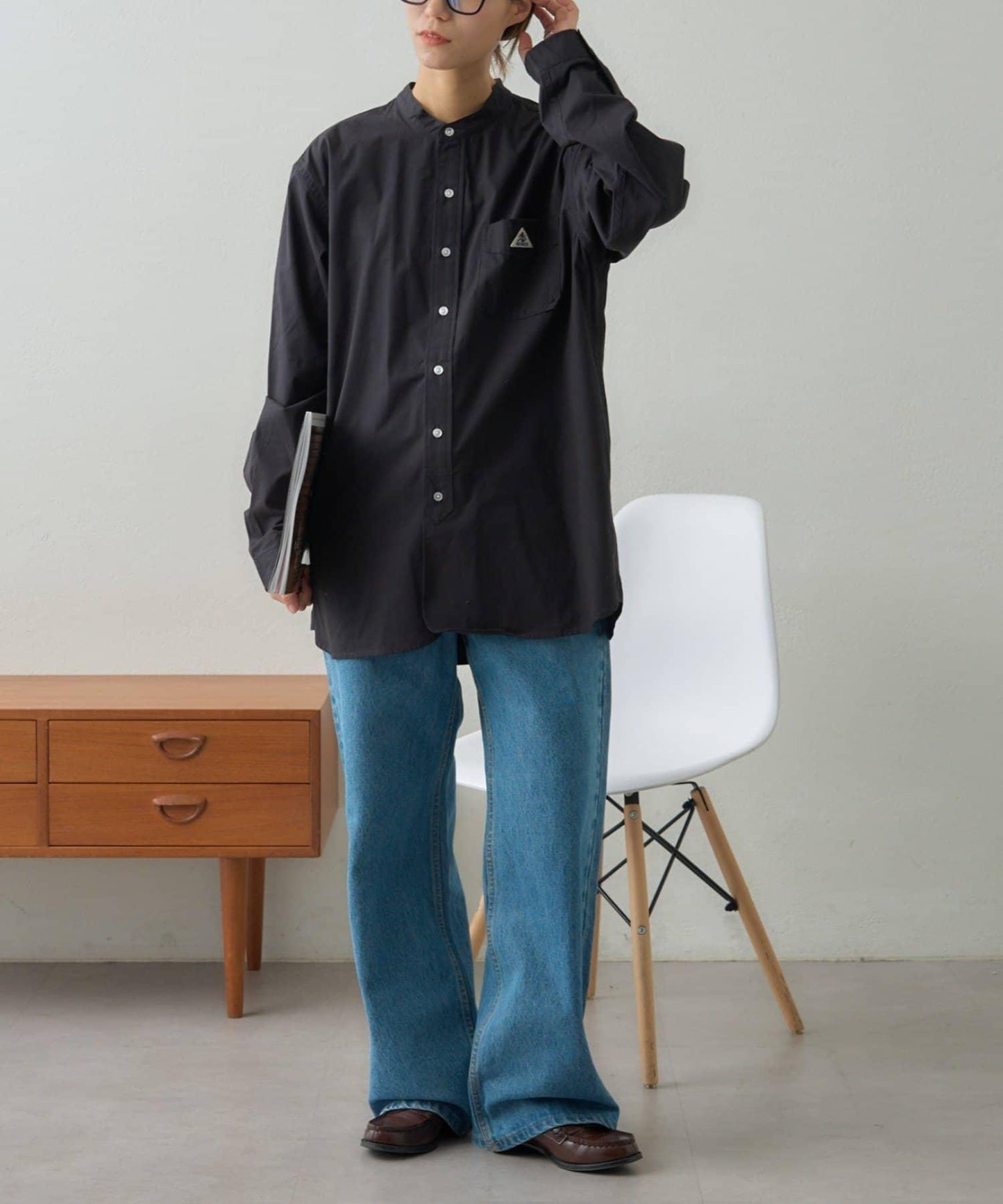 【GEVACO】磨毛立領襯衫