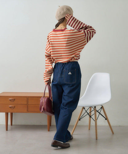 【GEVACO】短款條紋針織套頭衫