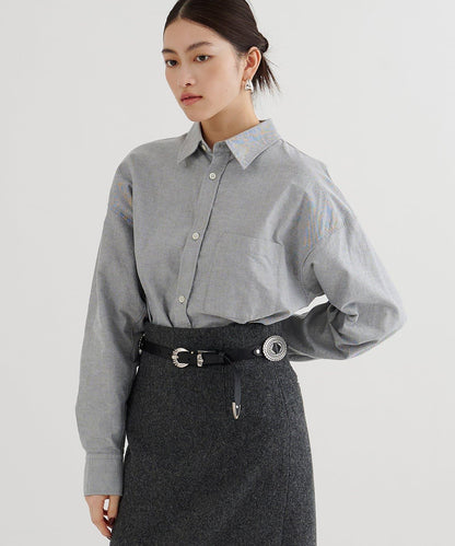 刺繡牛津紡襯衫