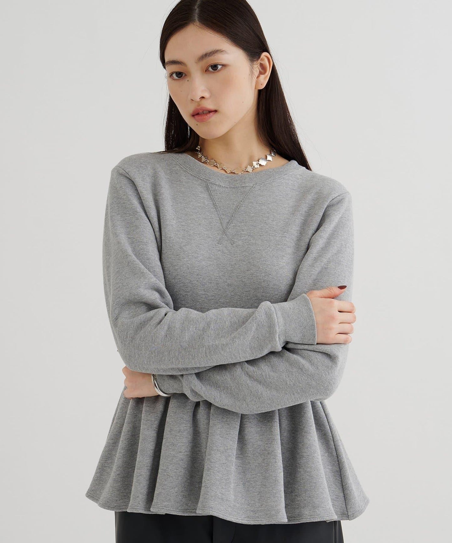 加絨荷葉邊套頭衫