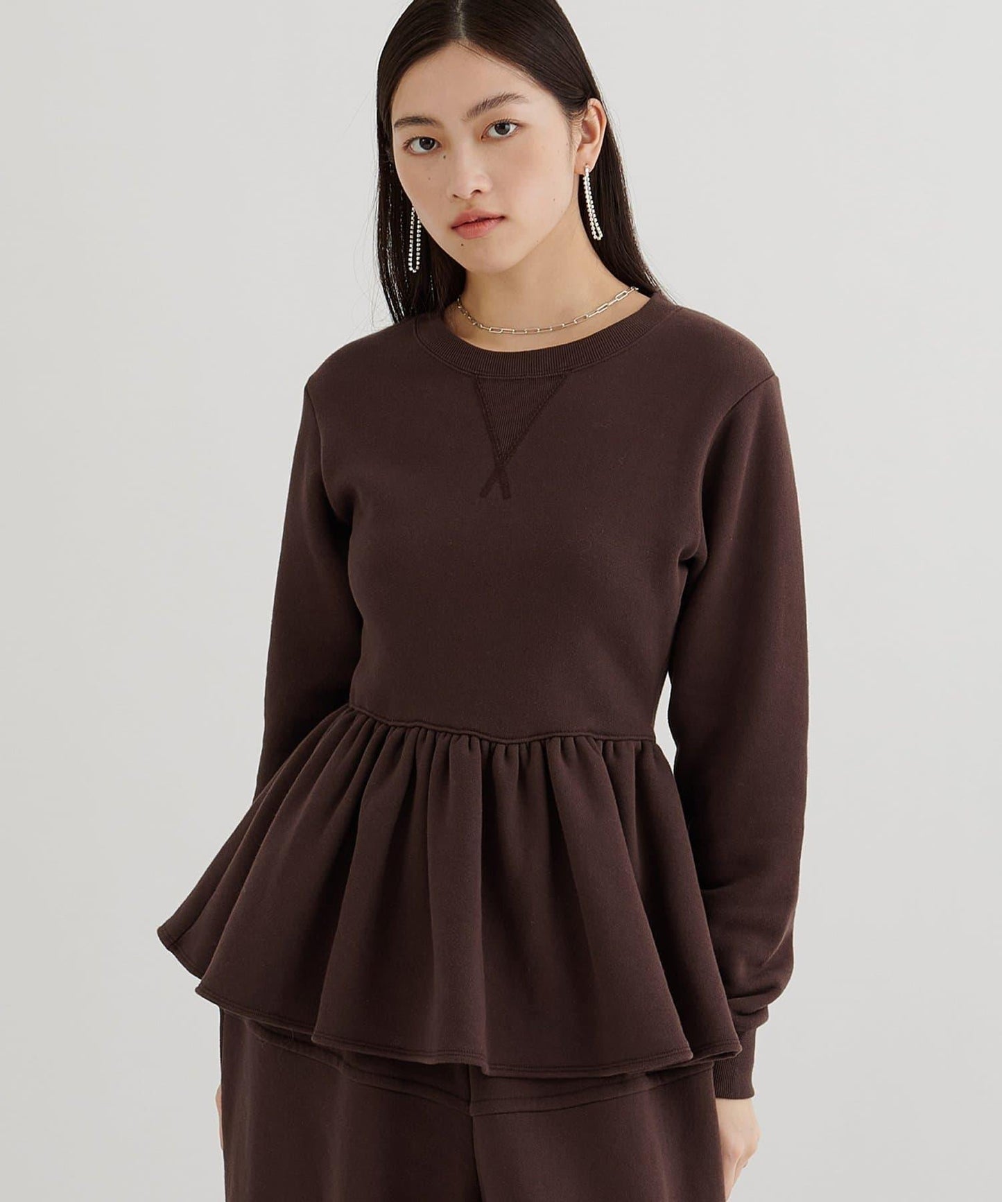 加絨荷葉邊套頭衫