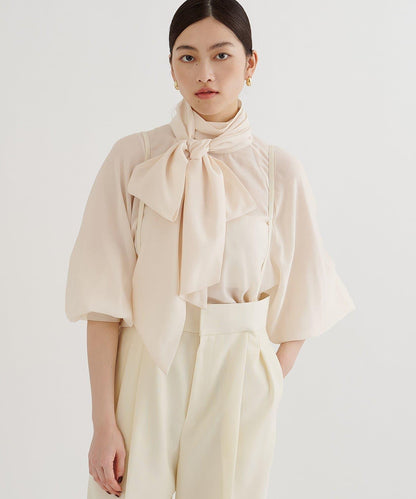 雪紡蝴蝶結領襯衫