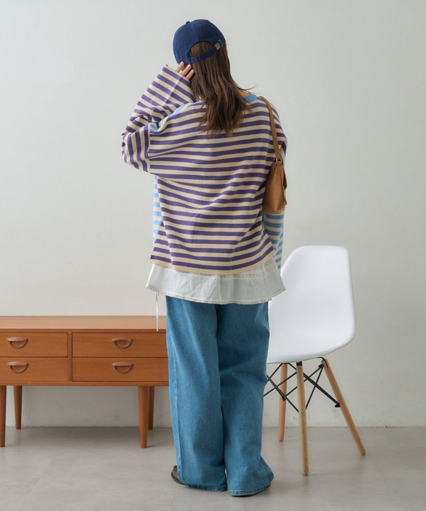 【GEVACO】短款條紋針織套頭衫