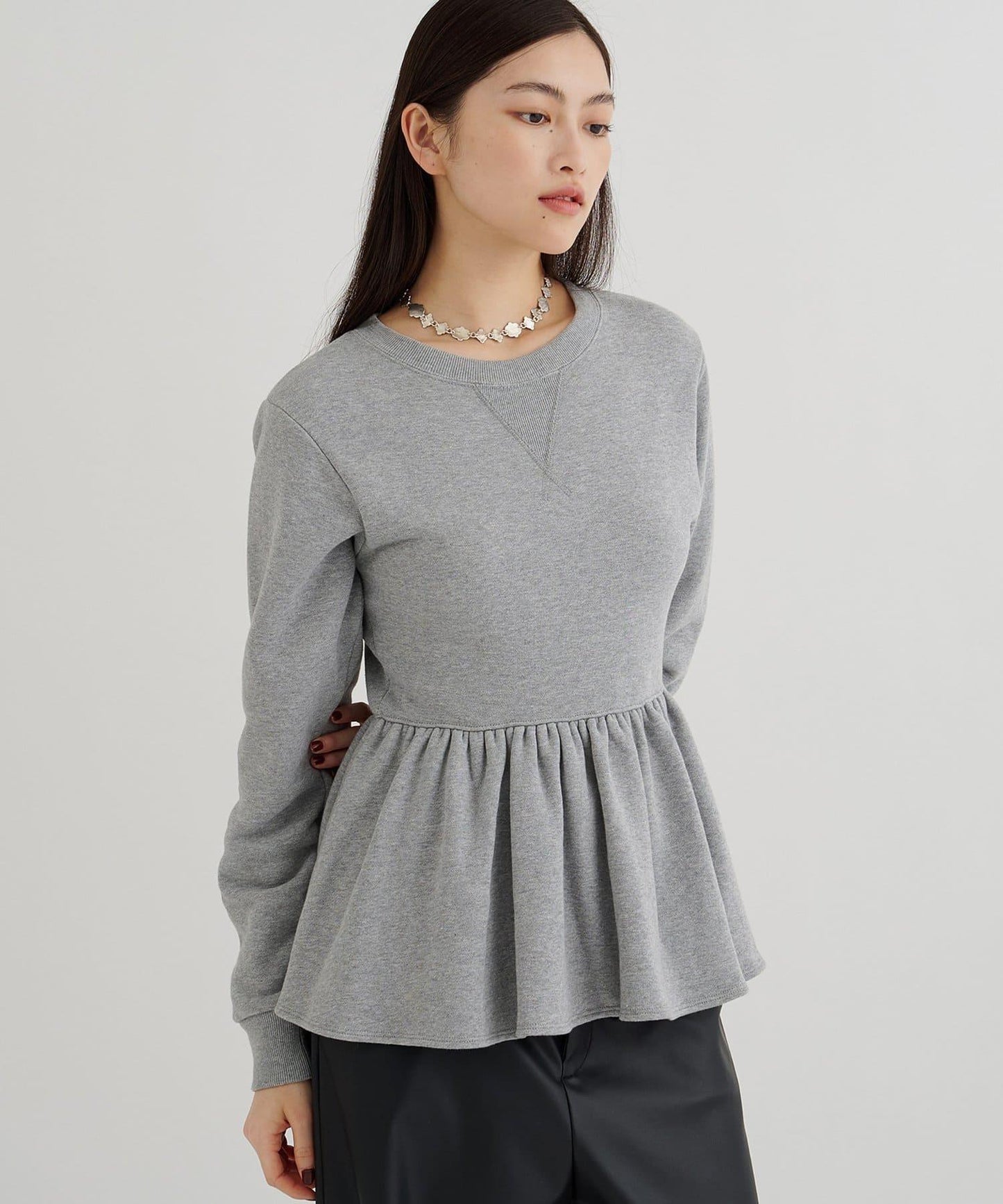 加絨荷葉邊套頭衫