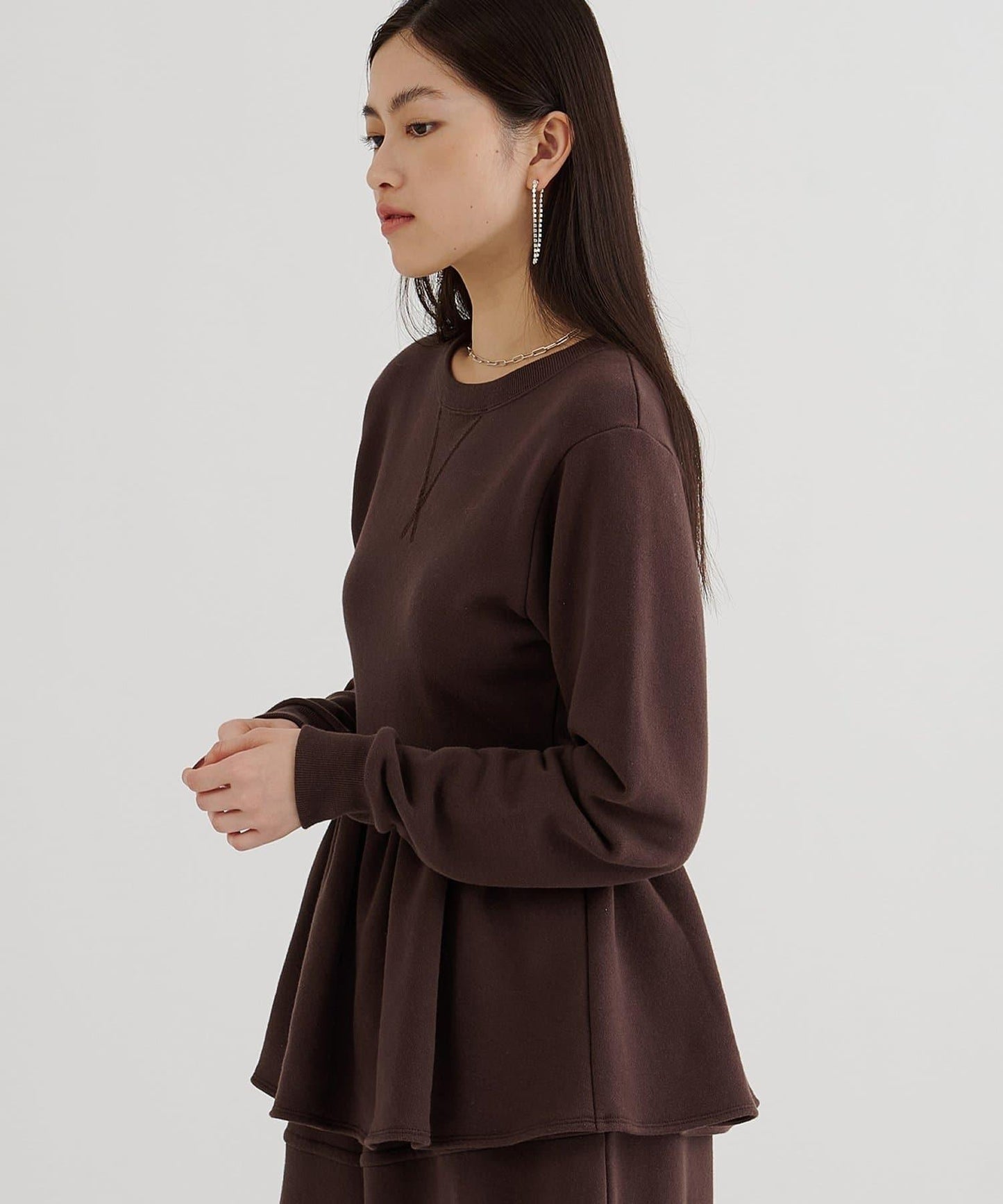 加絨荷葉邊套頭衫