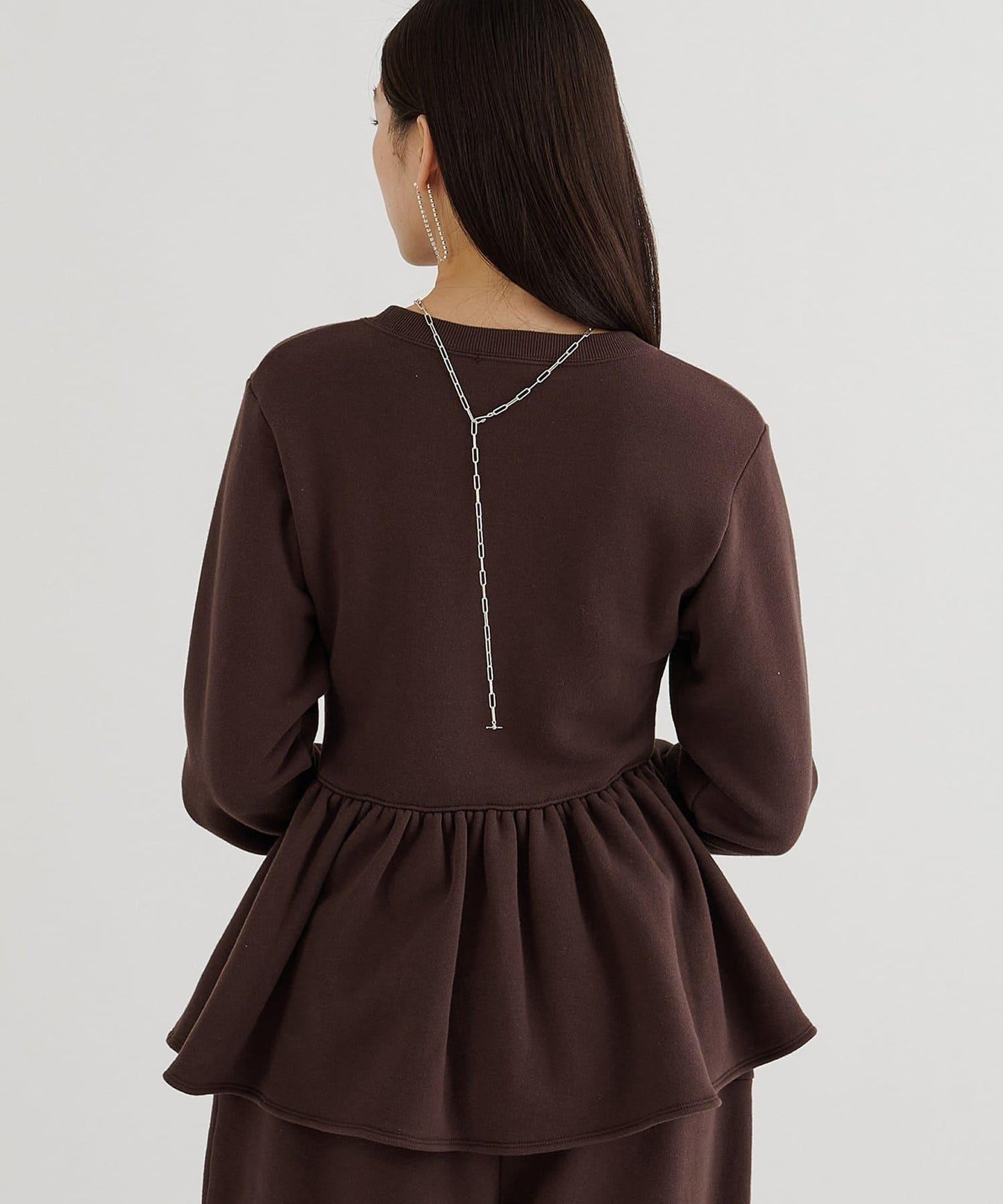 加絨荷葉邊套頭衫