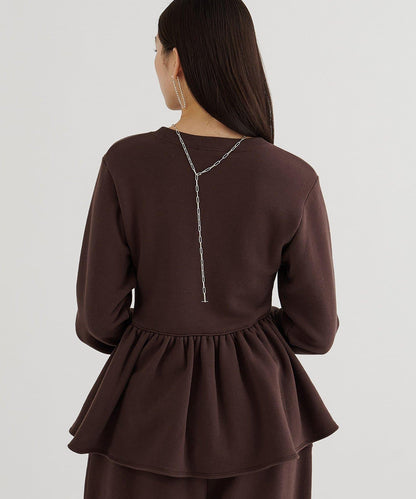 加絨荷葉邊套頭衫