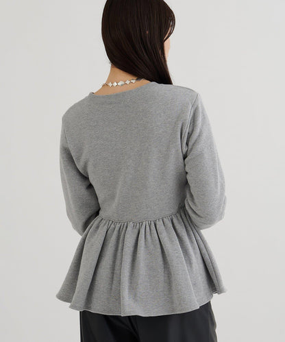 加絨荷葉邊套頭衫