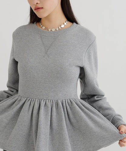 加絨荷葉邊套頭衫