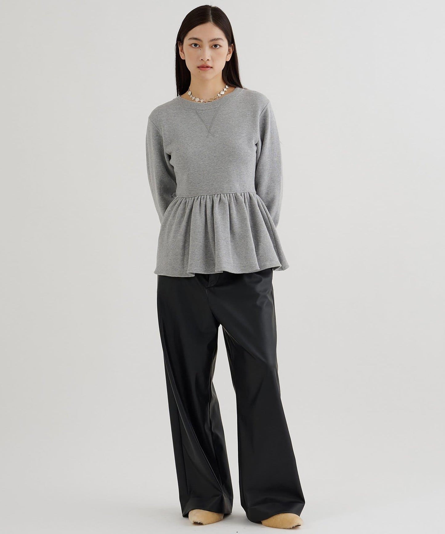 加絨荷葉邊套頭衫