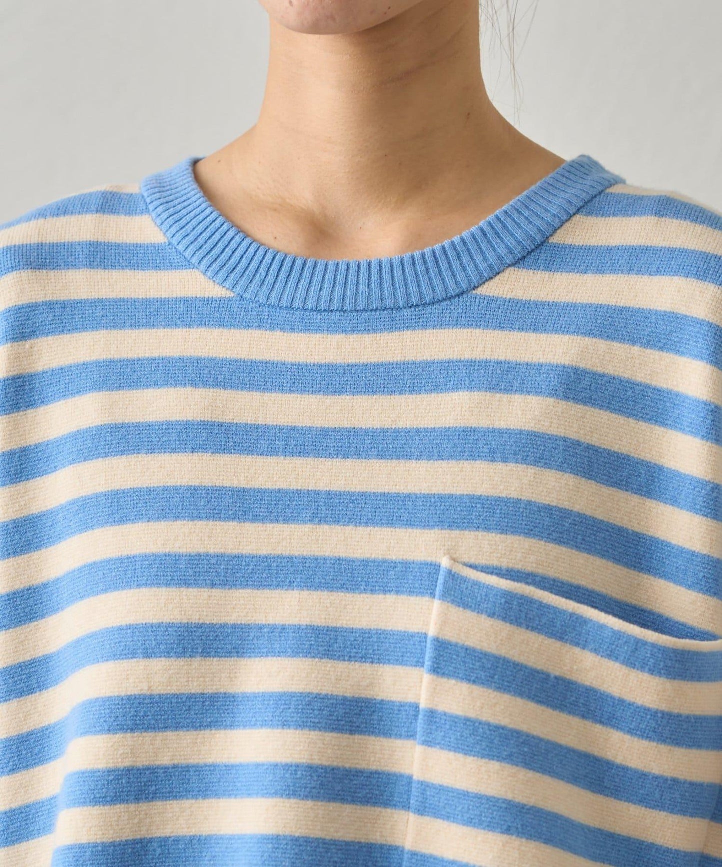 【GEVACO】短款條紋針織套頭衫