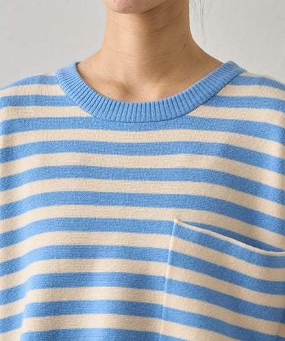 【GEVACO】短款條紋針織套頭衫