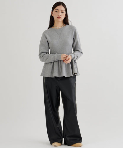 加絨荷葉邊套頭衫